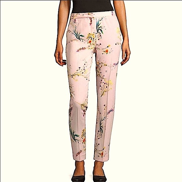 Worthington Pants - Worthington blush Botanical tuxedo floral Pants 10